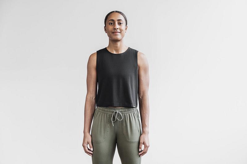 Women's Nobull WoLightweight Sleeveless Crop Tee Tanks White | SG K3216O